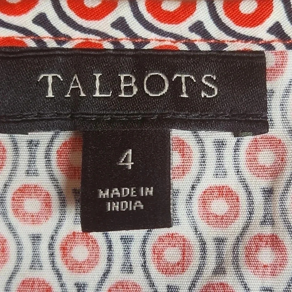 NWOT Talbots sleeveless  red,white and blue patterned top Size 4 - Picture 5 of 5